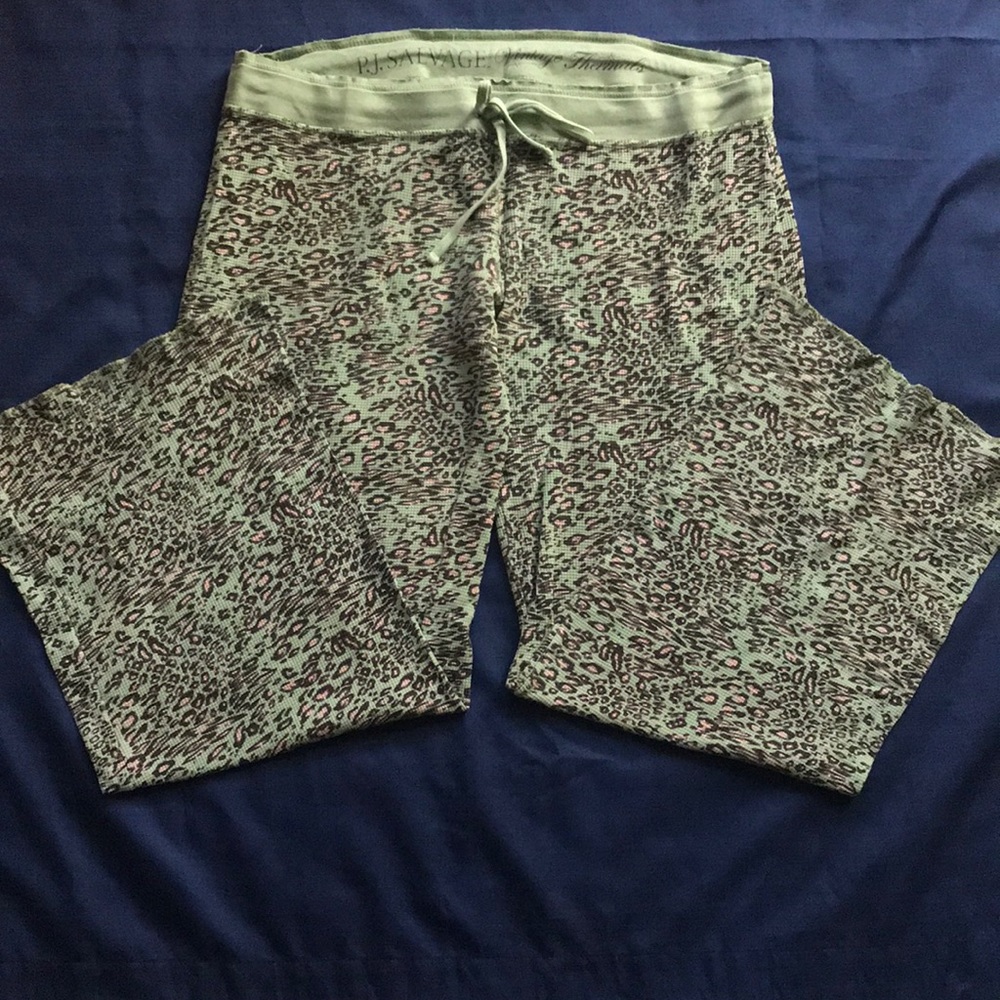 Pajama Bottoms Pants, P.J. Salvage Vintage thermal pajama bottoms, animal print